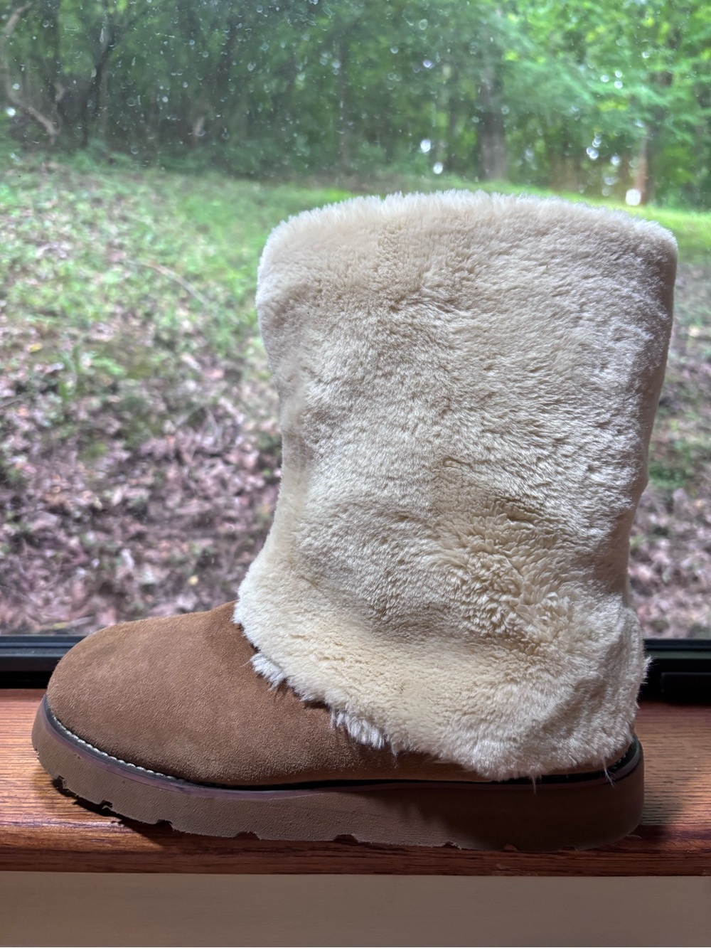 UGG Australia Fluff Boots Size 9 Chestnut Shearling Fur Winter Cozy Boots - Picture 13 of 15